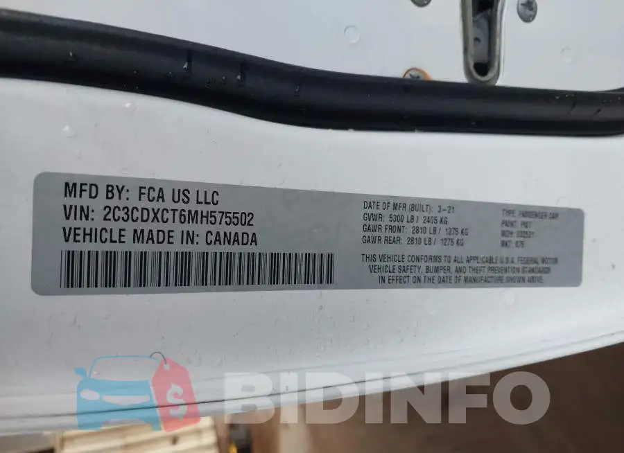 2C3CDXCT6MH575502 Photo# 9
