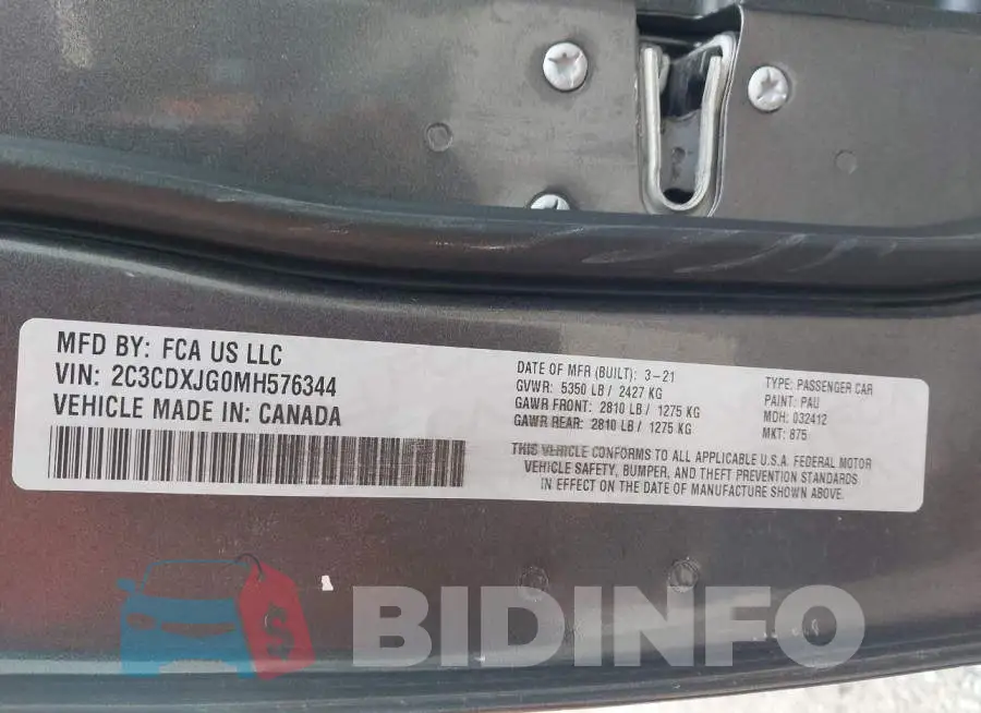 2C3CDXJG0MH576344 Photo# 9