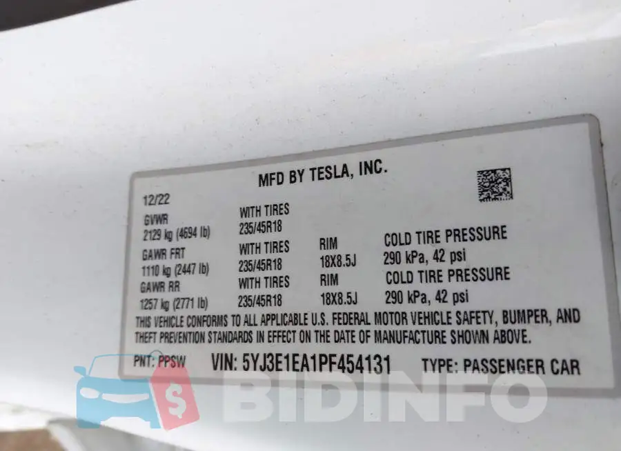 5YJ3E1EA1PF454131 Photo# 9