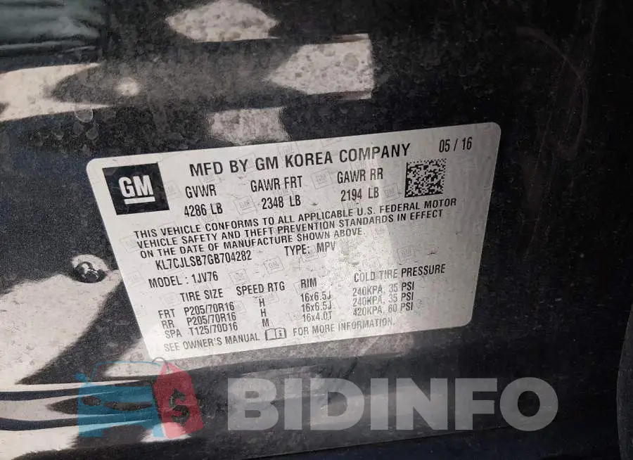 KL7CJLSB7GB704282 Photo# 9