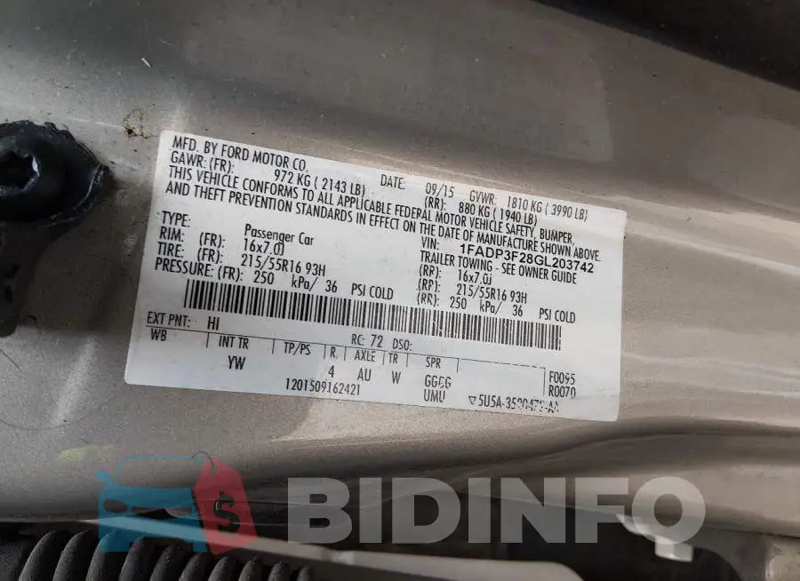 1FADP3F28GL203742 Photo# 9