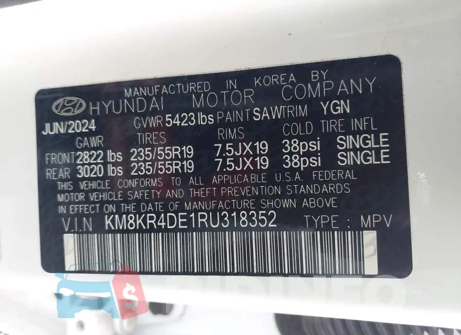KM8KR4DE1RU318352 Photo# 9
