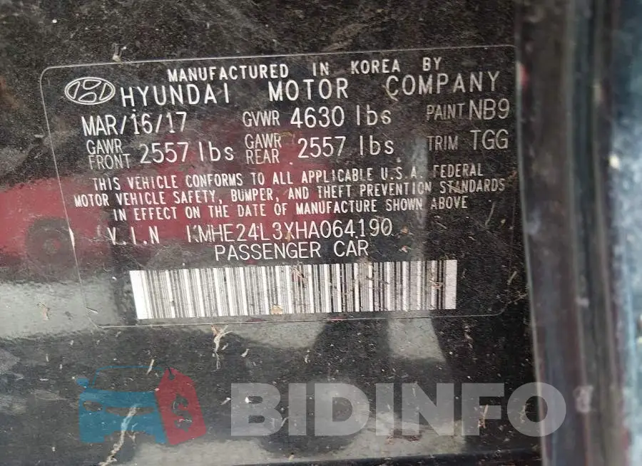 KMHE24L3XHA064190 Photo# 9