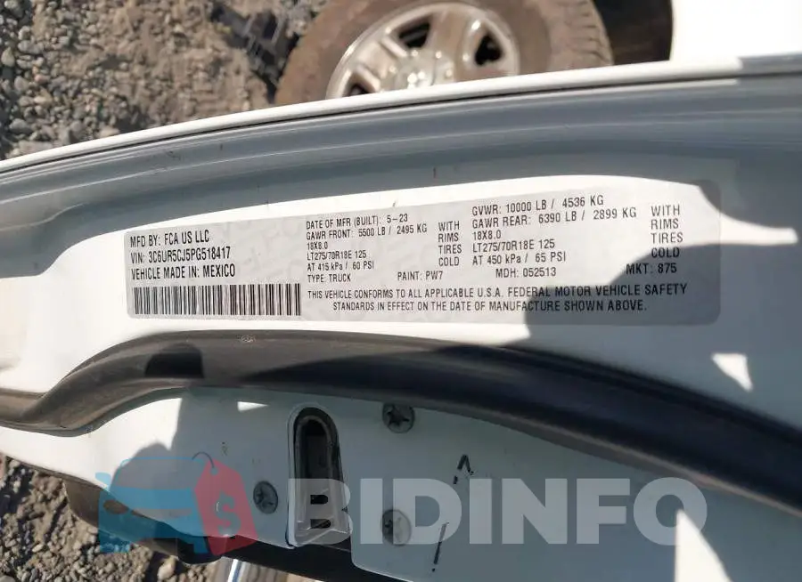3C6UR5CJ5PG518417 Photo# 9