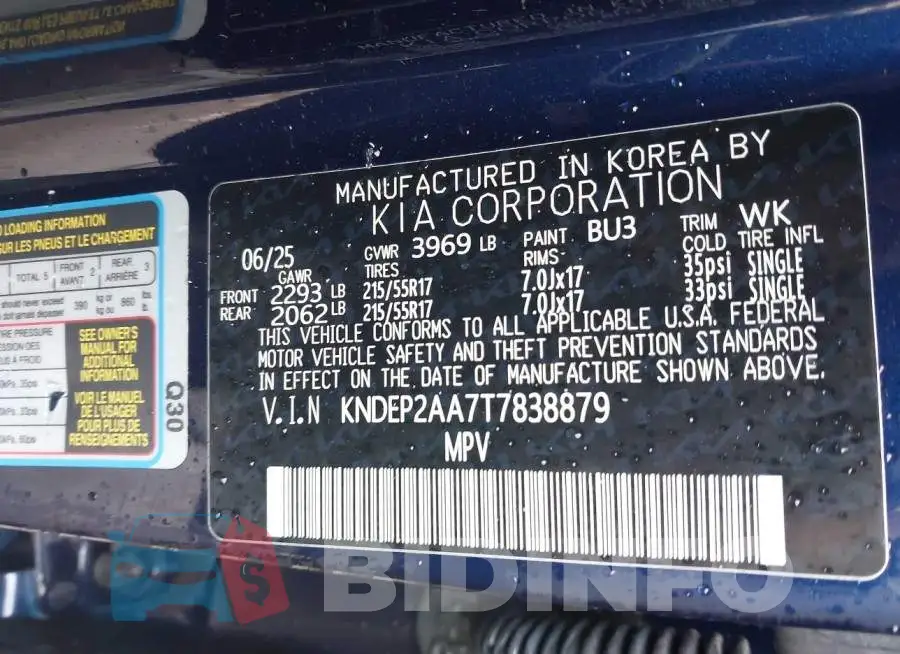KNDEP2AA7T7838879 Photo# 9