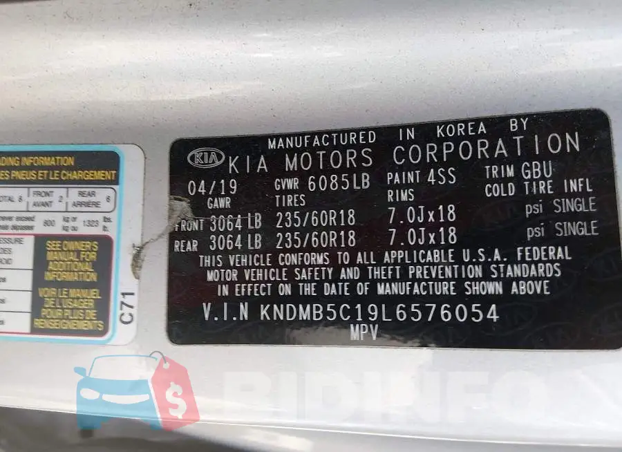 KNDMB5C19L6576054 Photo# 9
