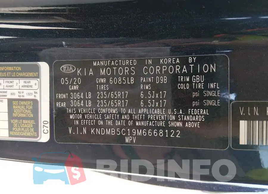 KNDMB5C19M6668122 Photo# 9