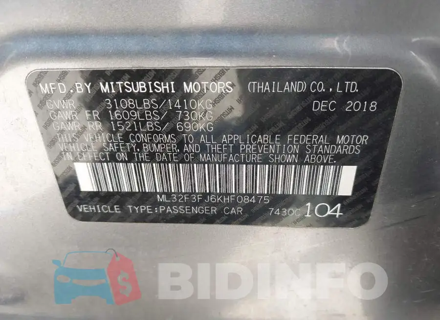 ML32F3FJ6KHF08475 Photo# 9