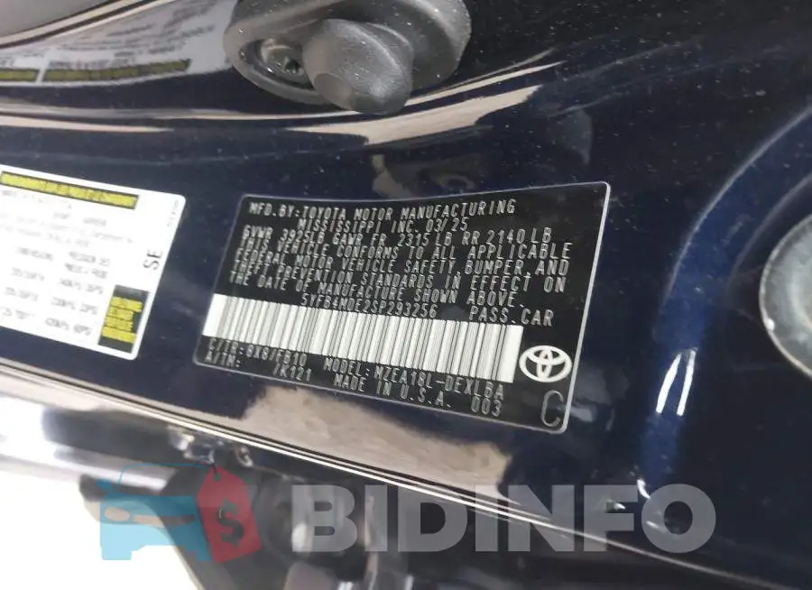 5YFB4MDE2SP293256 Photo# 9