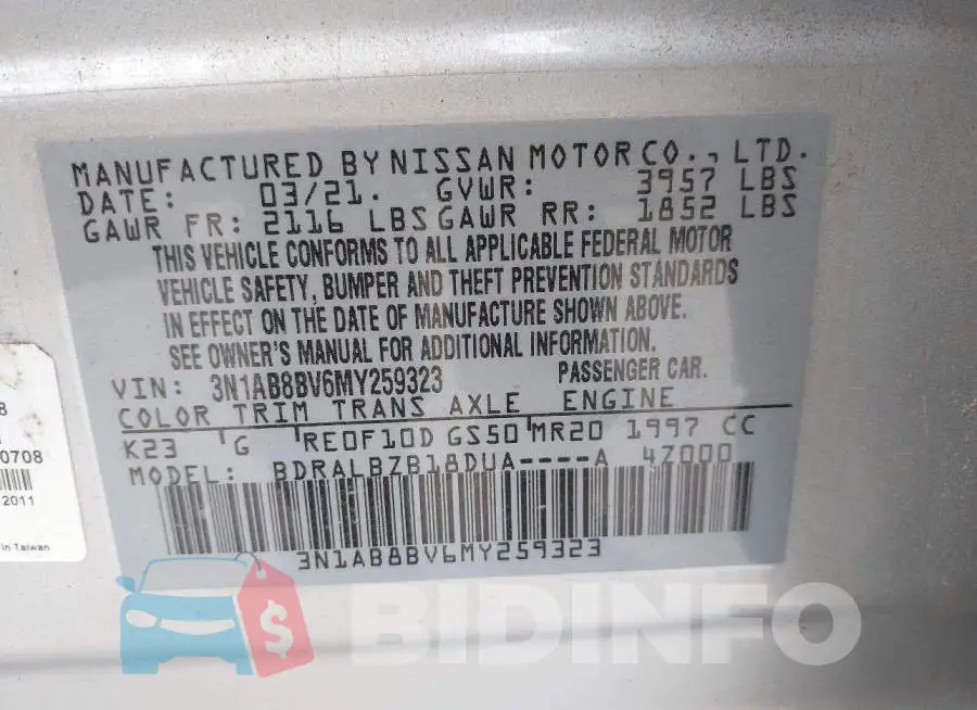 3N1AB8BV6MY259323 Photo# 9