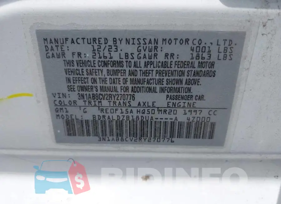 3N1AB8CV2RY270776 Photo# 9