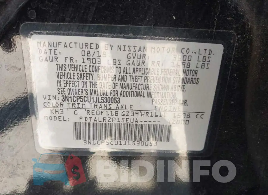 3N1CP5CU1JL530053 Photo# 9