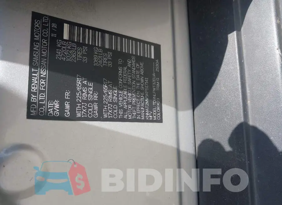 KNMAT2MV5KP517141 Photo# 9