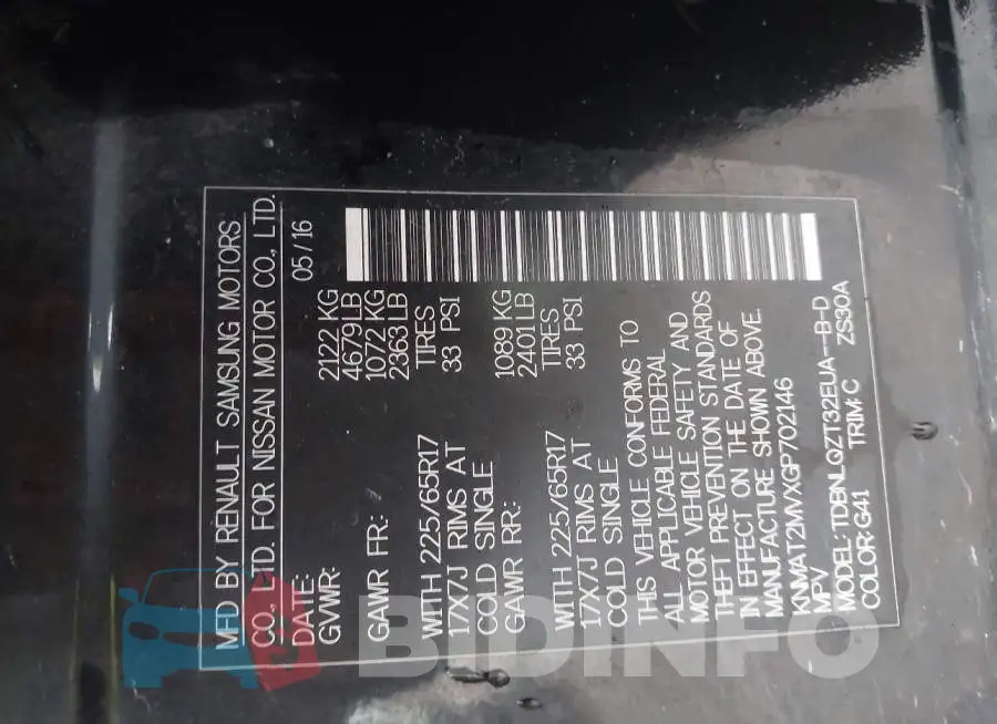 KNMAT2MVXGP702146 Photo# 9