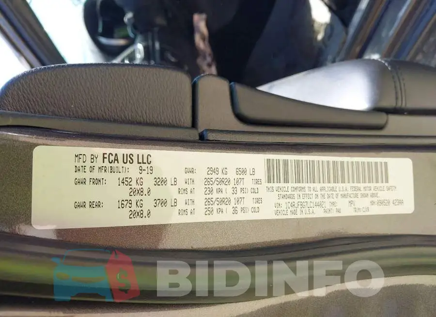 1C4RJFBG7LC144021 Photo# 9