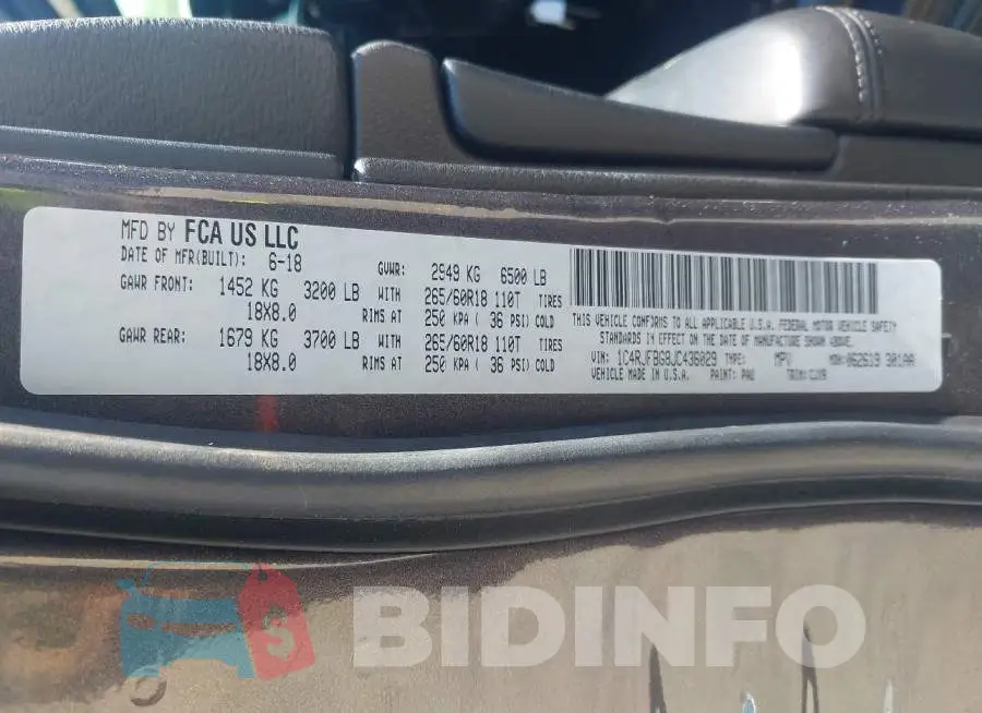 1C4RJFBG8JC436029 Photo# 9