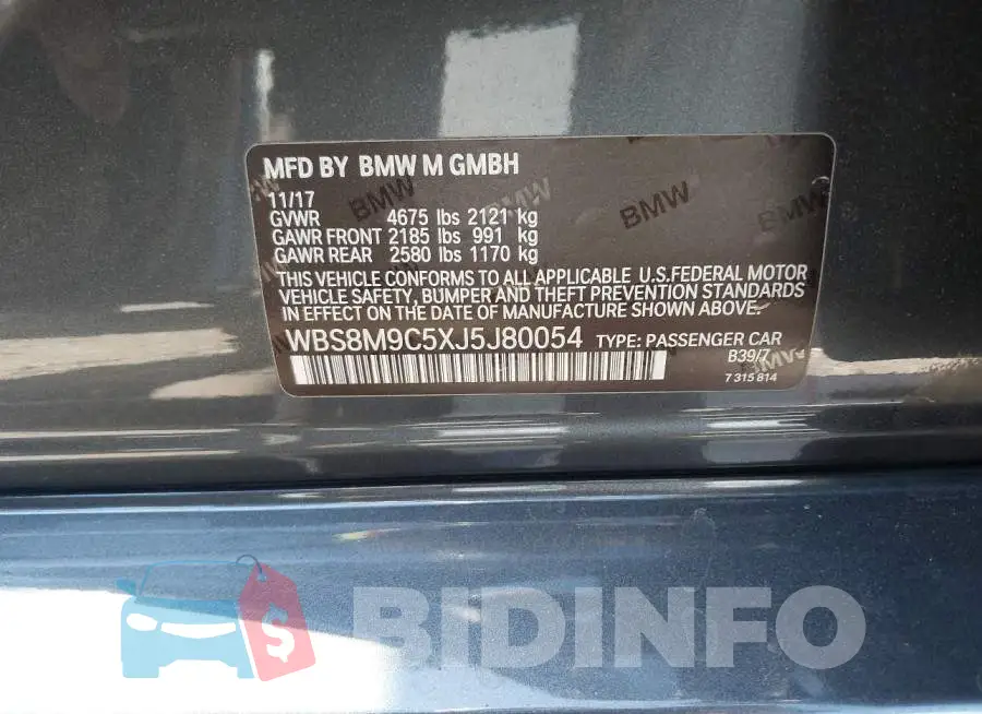 WBS8M9C5XJ5J80054 Photo# 9