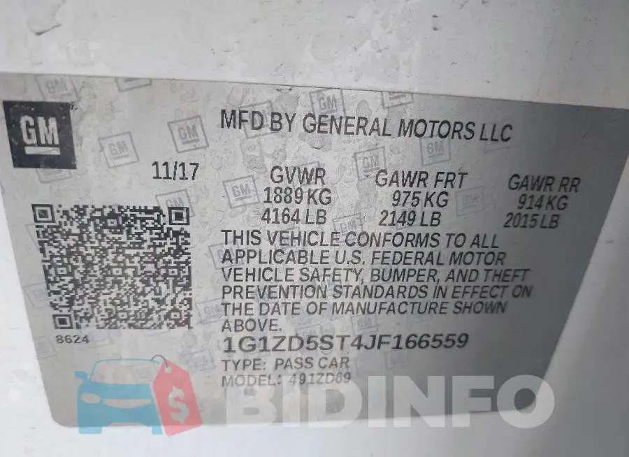 1G1ZD5ST4JF166559 Photo# 9