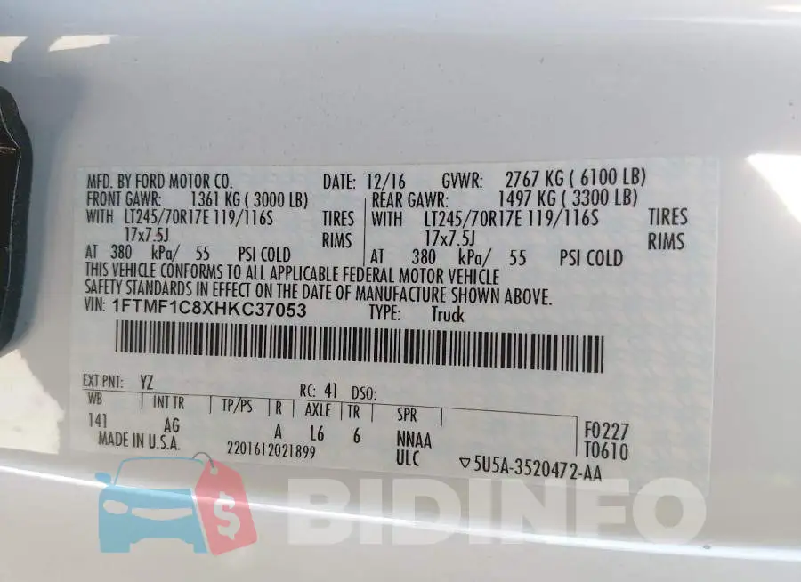 1FTMF1C8XHKC37053 Photo# 9