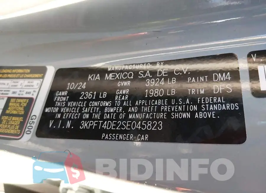 3KPFT4DE2SE045823 Photo# 9