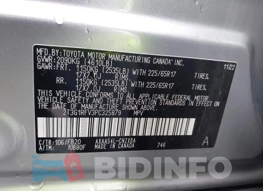 2T3G1RFV3PC325879 Photo# 9