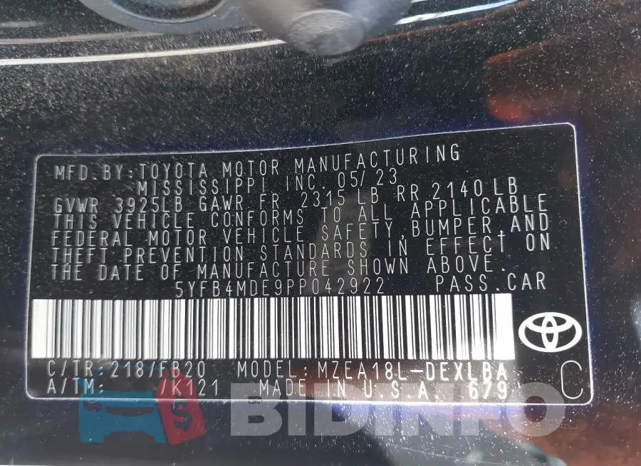 5YFB4MDE9PP042922 Photo# 9