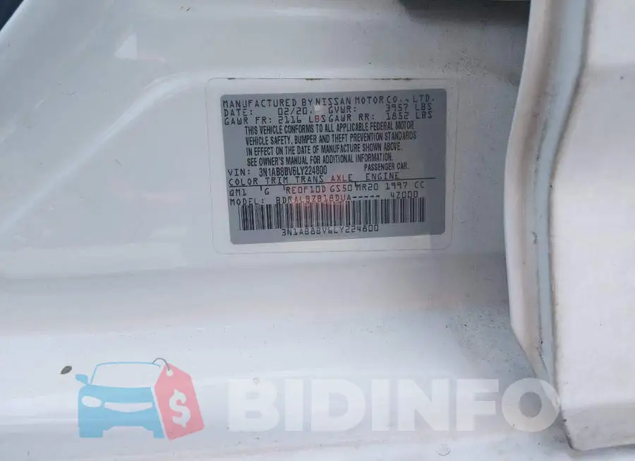3N1AB8BV6LY224800 Photo# 9
