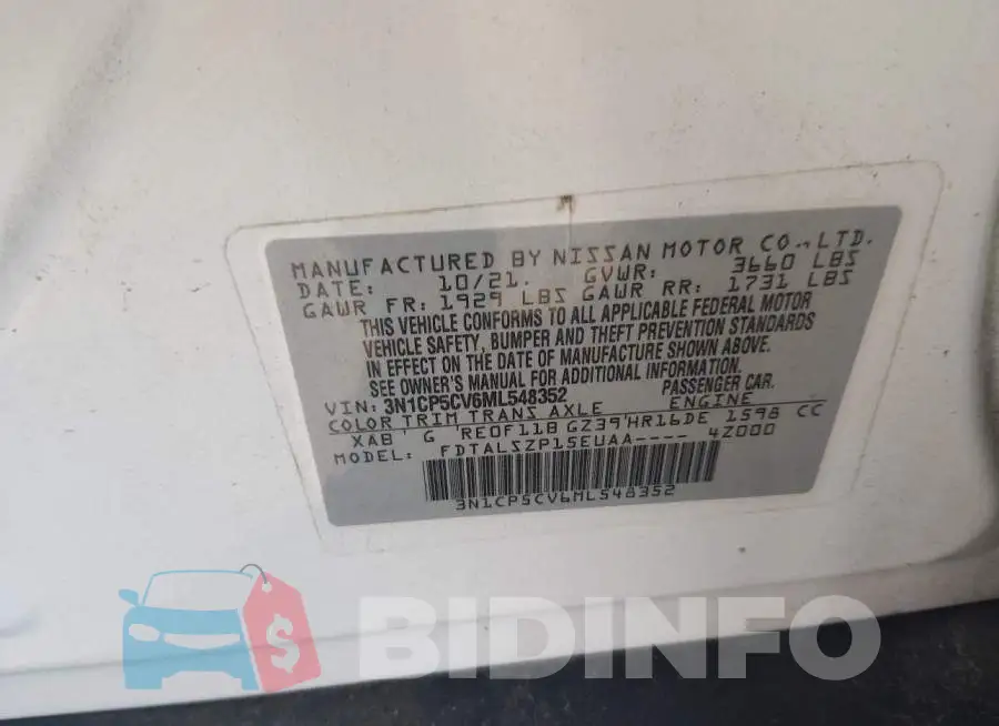 3N1CP5CV6ML548352 Photo# 9