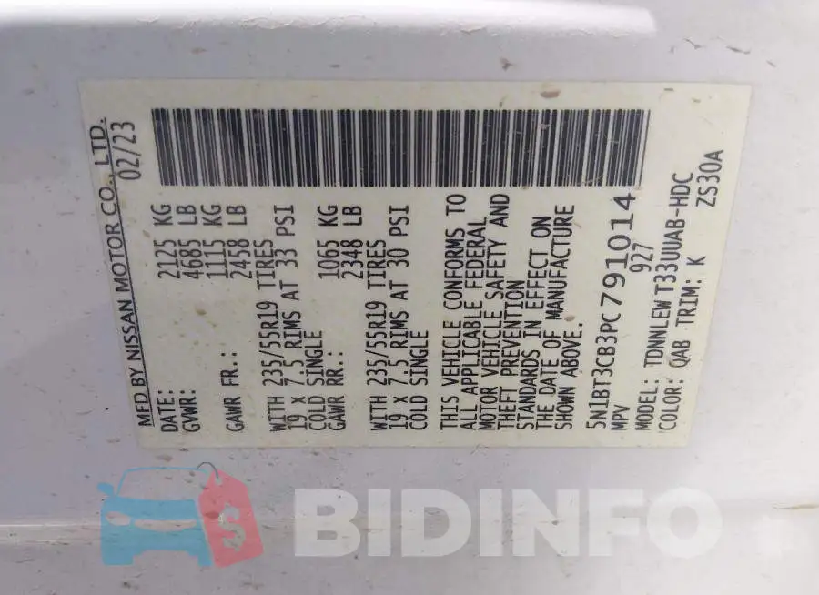 5N1BT3CB3PC791014 Photo# 9