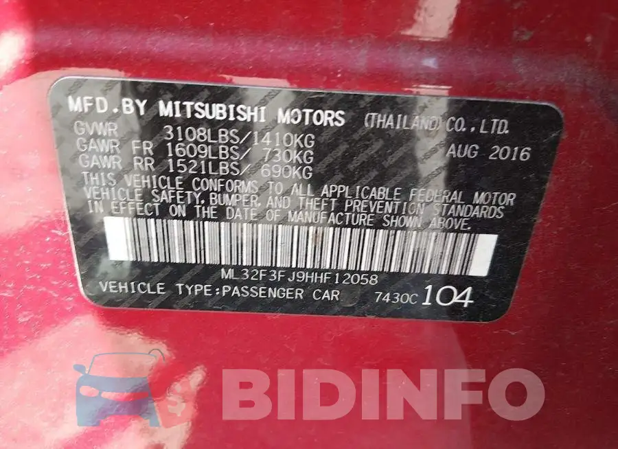 ML32F3FJ9HHF12058 Photo# 9