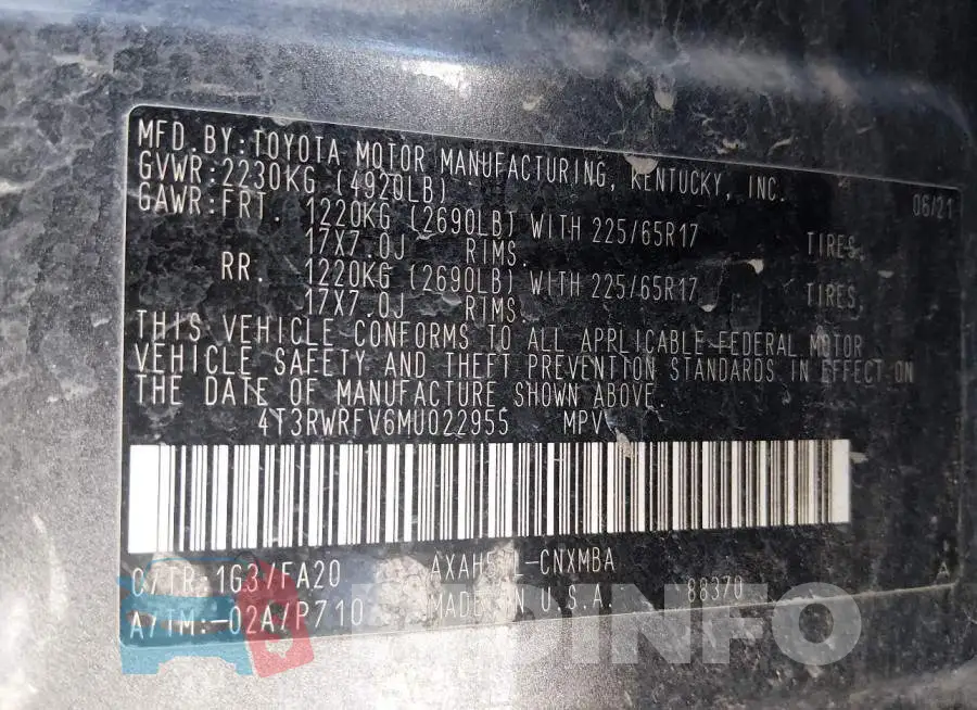 4T3RWRFV6MU022955 Photo# 9