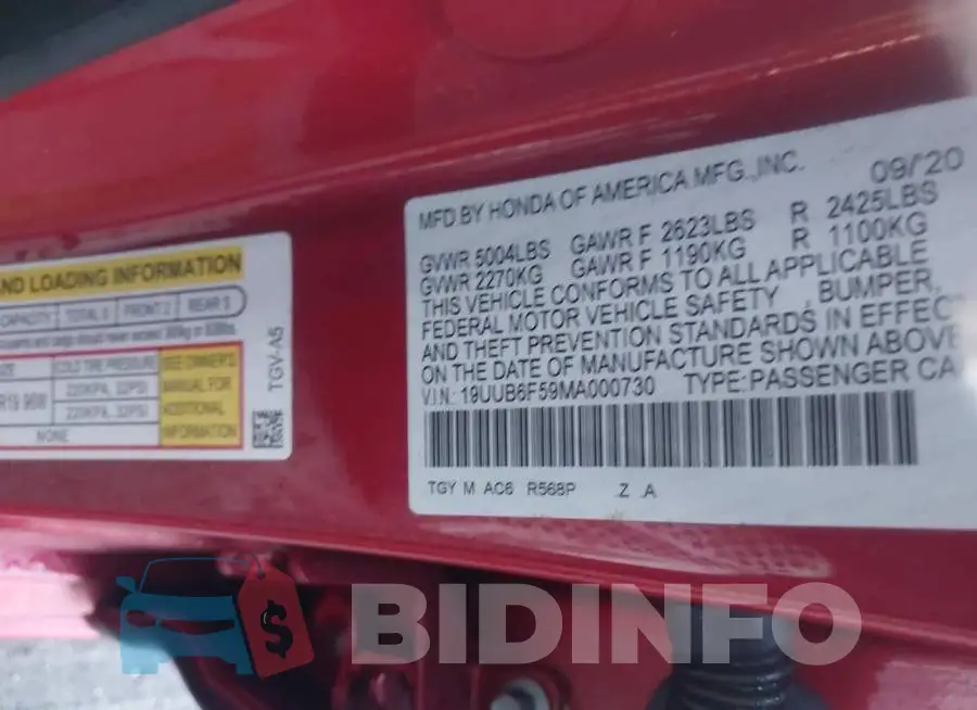 19UUB6F59MA000730 Photo# 9