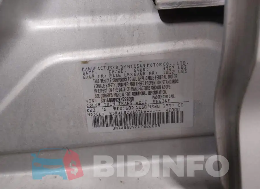 3N1AB8BV2LY222008 Photo# 9