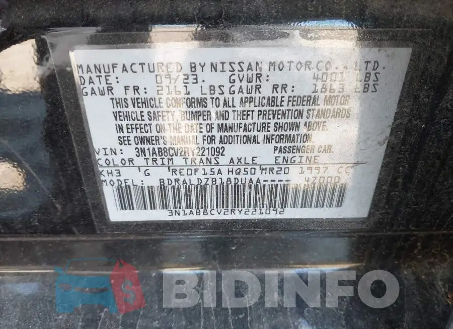 3N1AB8CV2RY221092 Photo# 9