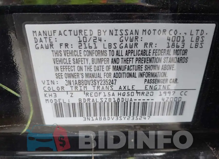 3N1AB8DV3SY235247 Photo# 9