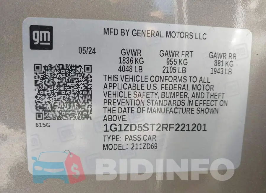 1G1ZD5ST2RF221201 Photo# 9
