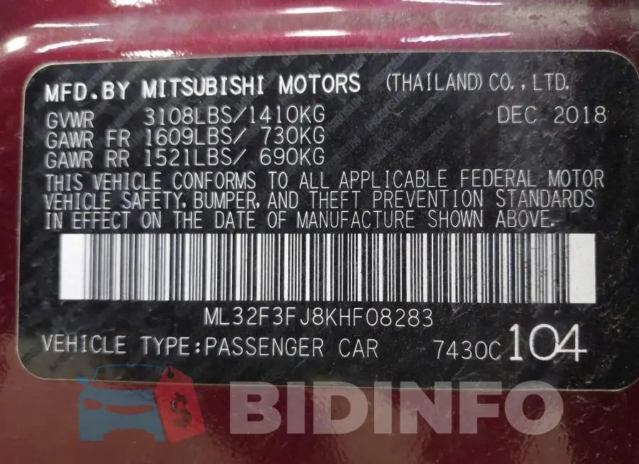 ML32F3FJ8KHF08283 Photo# 9