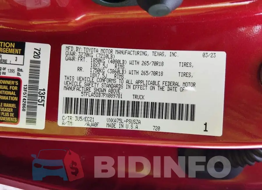 5TFLA5DB7PX089781 Photo# 9