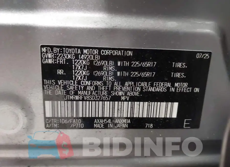 JTMRWRFV8SD327657 Photo# 9