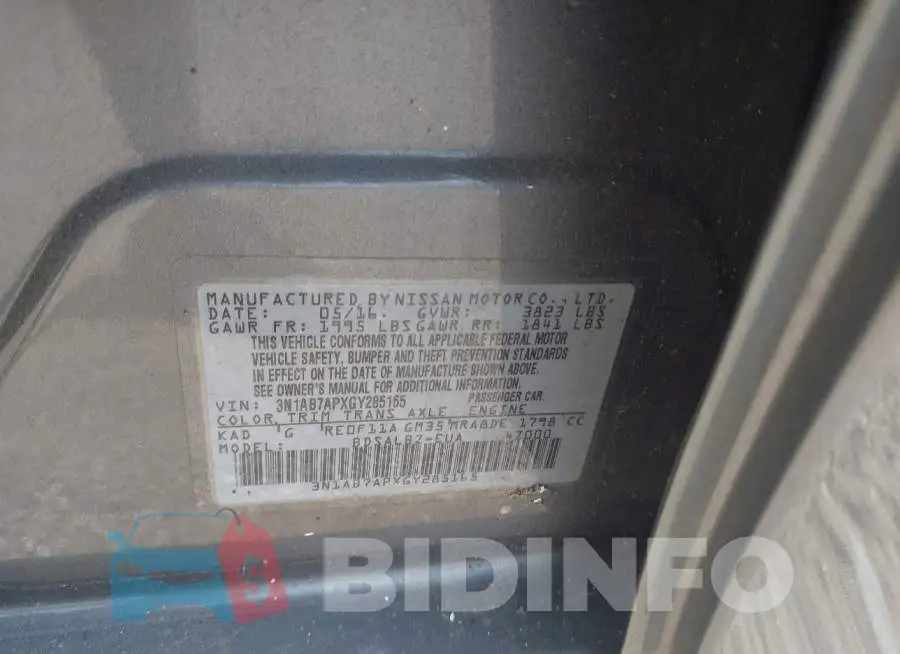 3N1AB7APXGY285165 Photo# 9