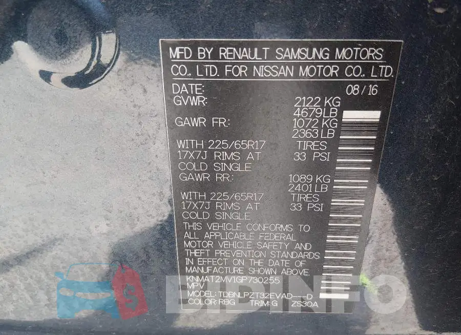 KNMAT2MV1GP730255 Photo# 9