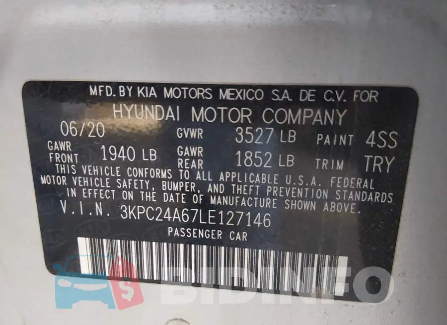 3KPC24A67LE127146 Photo# 9