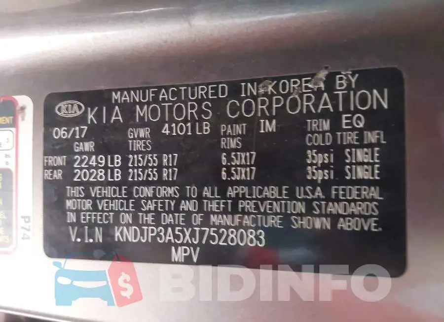 KNDJP3A5XJ7528083 Photo# 9