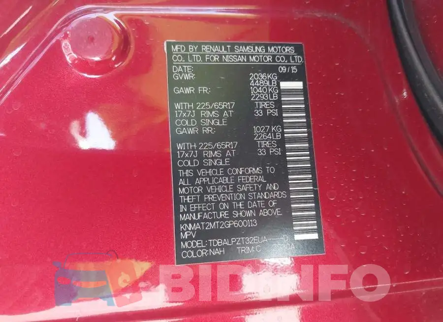 KNMAT2MT2GP600113 Photo# 9