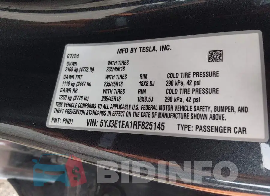 5YJ3E1EA1RF825145 Photo# 9