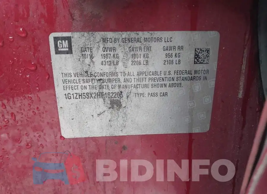 1G1ZH5SX2HF162205 Photo# 9