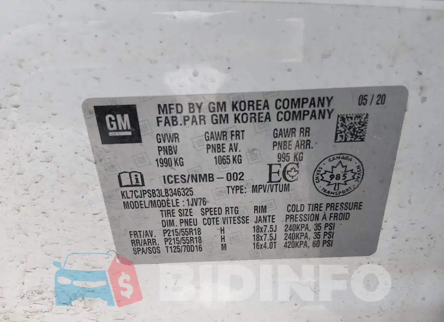 KL7CJPSB3LB346325 Photo# 9