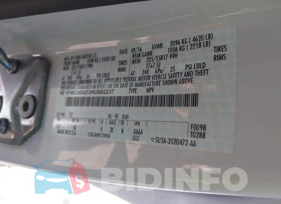 1FMCU0GD3HUB82237 Photo# 9