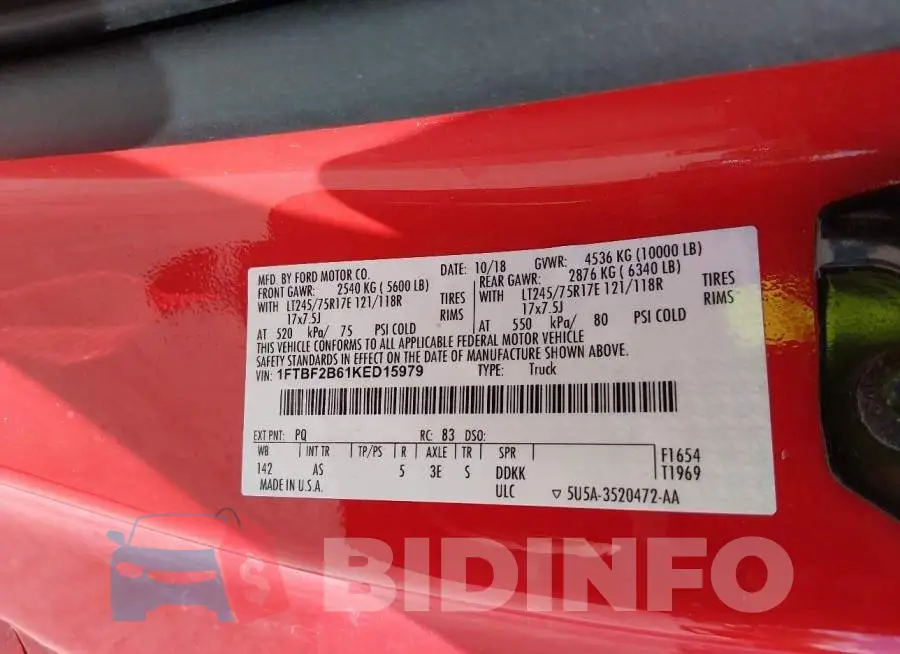 1FTBF2B61KED15979 Photo# 9