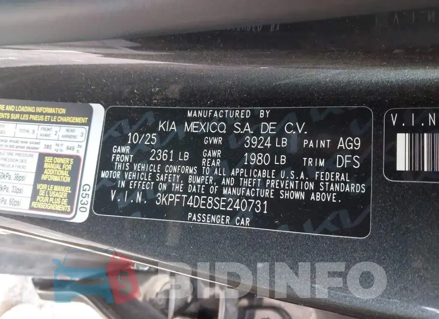 3KPFT4DE8SE240731 Photo# 9